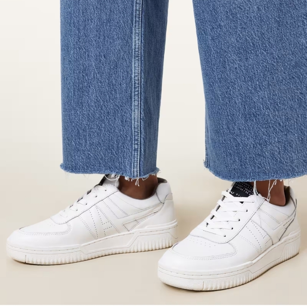 All Saints White Leather Women's Sneakers - Picture 3 of 13